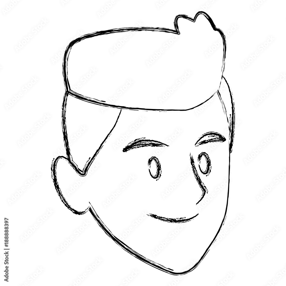 Young man face cartoon icon vector illustration graphic design Young man face cartoon icon vector illustration graphic design