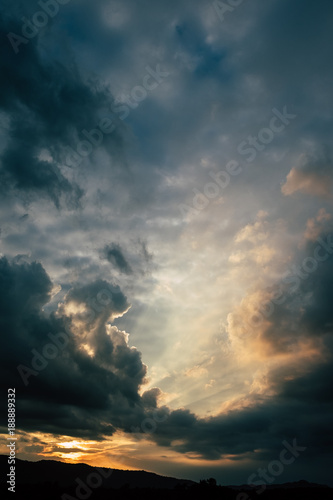 Fototapeta Naklejka Na Ścianę i Meble -  colorful dramatic sky with cloud at sunset