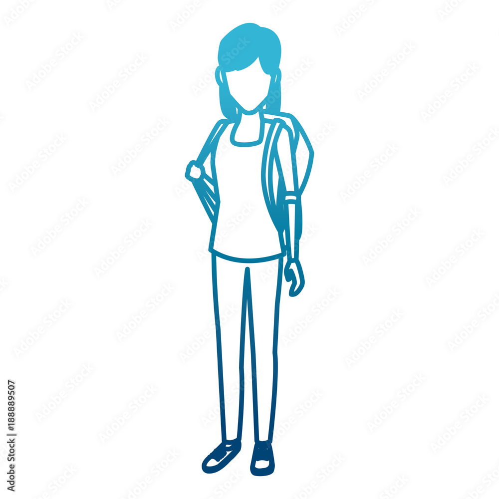 Young woman student cartoon icon vector illustration graphic design Young woman student cartoon icon vector illustration graphic design
