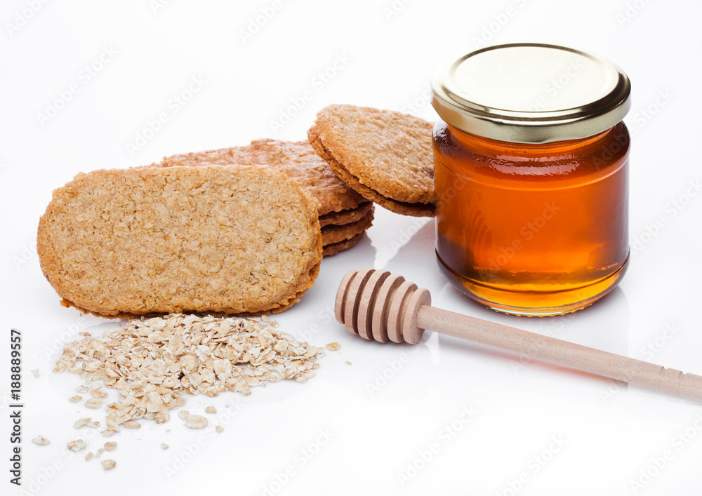 Healthy bio breakfast grain biscuits with honey Healthy bio breakfast grain biscuits with honey