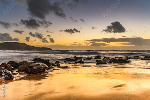 Sunrise Seascape with Big Surf