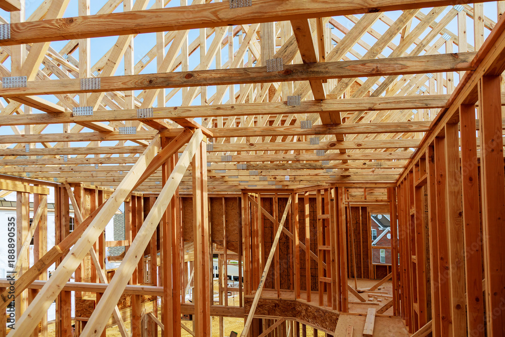 New Construction Wood Home Framing Abstract. New Construction Wood Home Framing Abstract.