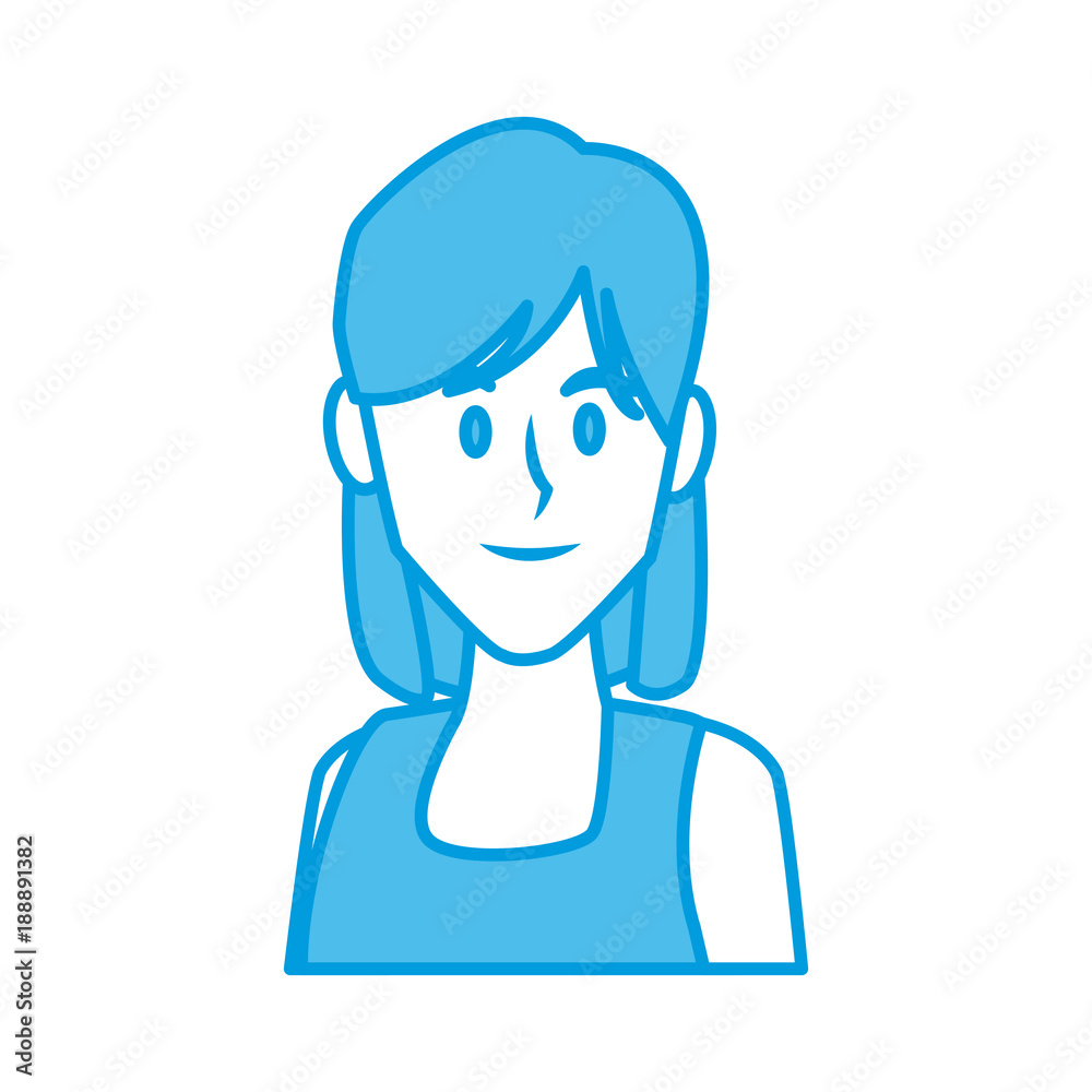 Woman face smiling cartoon icon vector illustration graphic design Woman face smiling cartoon icon vector illustration graphic design