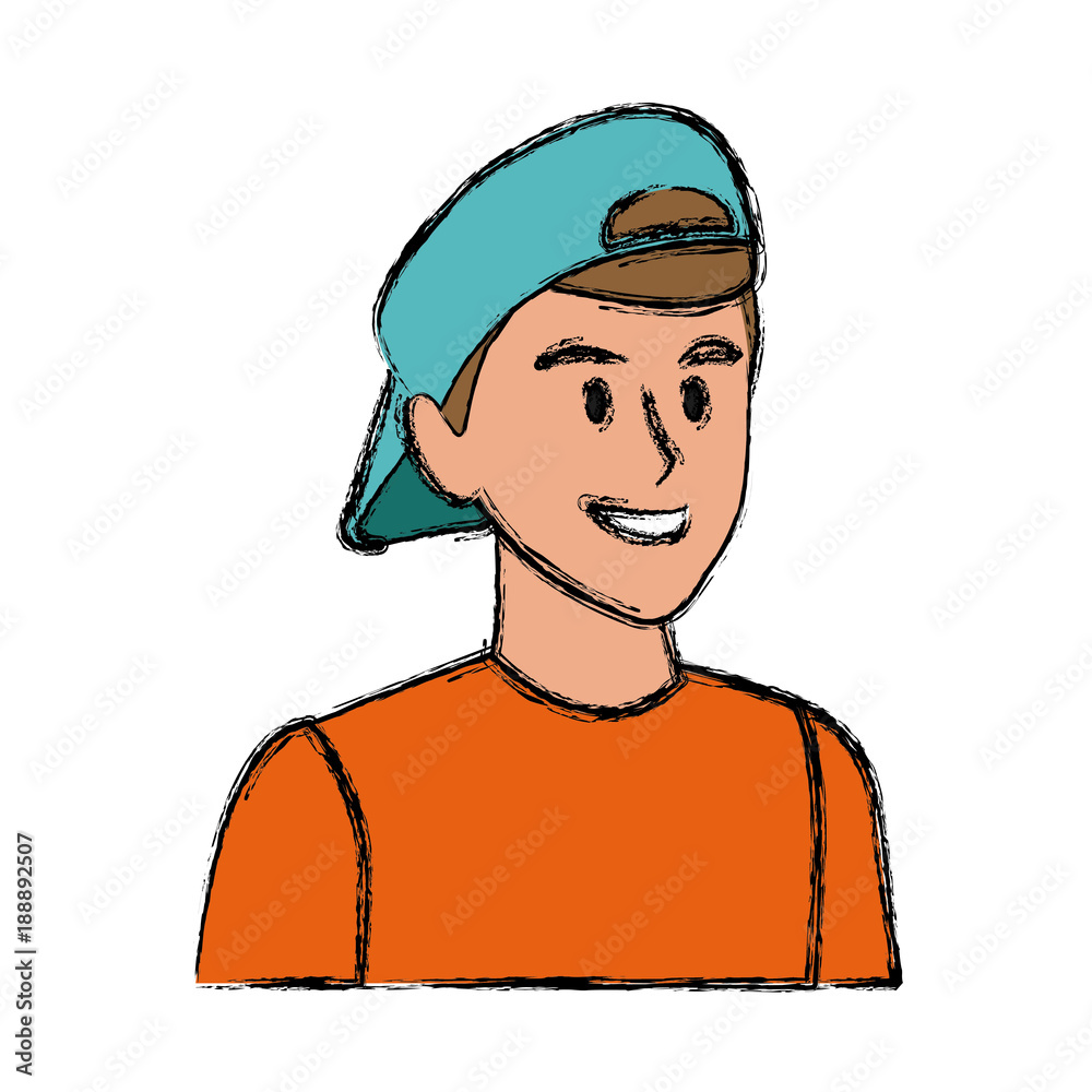Young man face cartoon icon vector illustration graphic design Young man face cartoon icon vector illustration graphic design