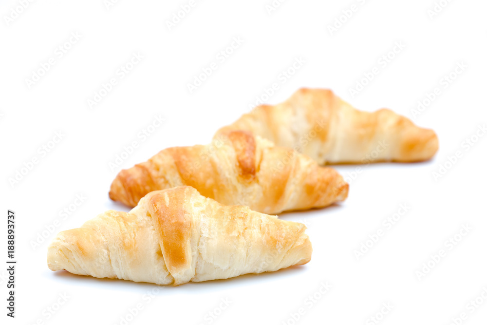 Simple Fluffy Crescent Roll on a Isolated White Background Simple Fluffy Crescent Roll on a Isolated White Background