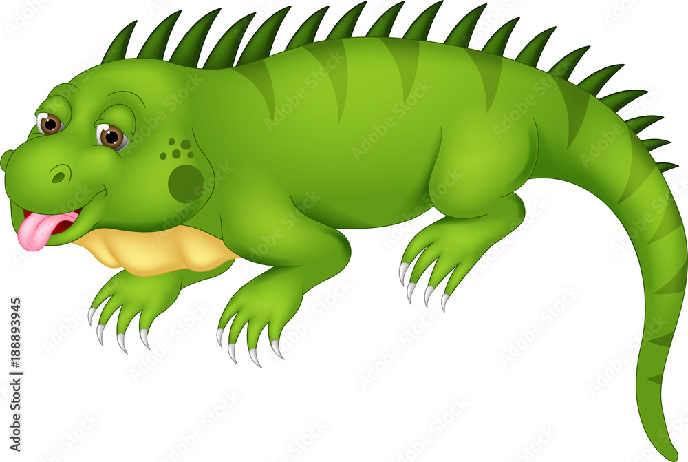 cute iguana cartoon posing with smile and sticking her tongue out cute iguana cartoon posing with smile and sticking her tongue out