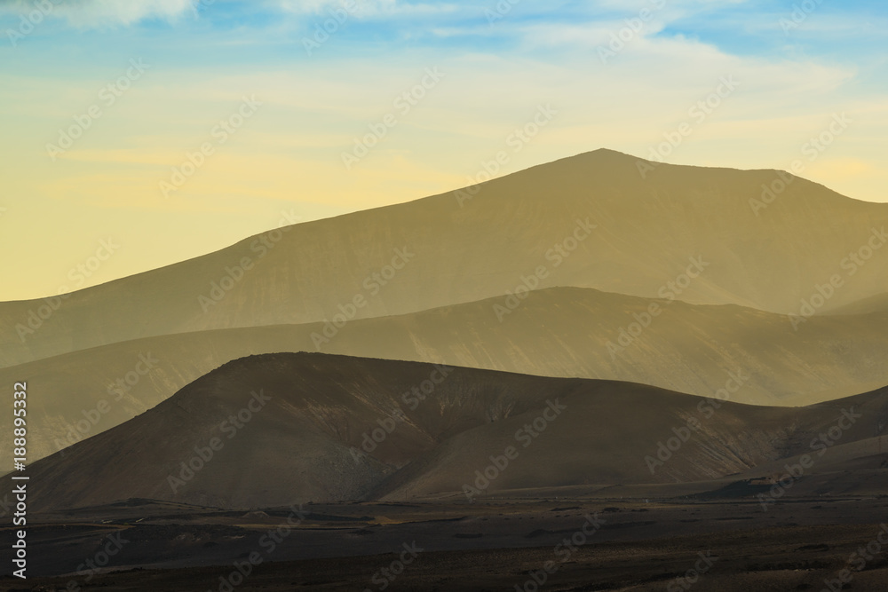 Incredible landscape on the island of lanzarote. Canary Islands. Spain