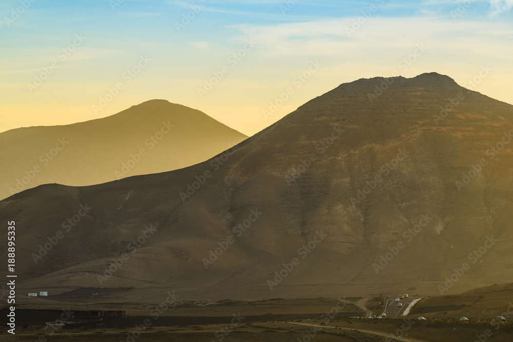 Fototapeta premium Incredible landscape on the island of lanzarote. Canary Islands. Spain