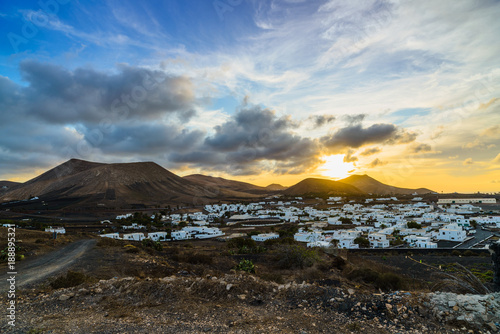 Incredible landscape on the island of lanzarote. Canary Islands. Spain