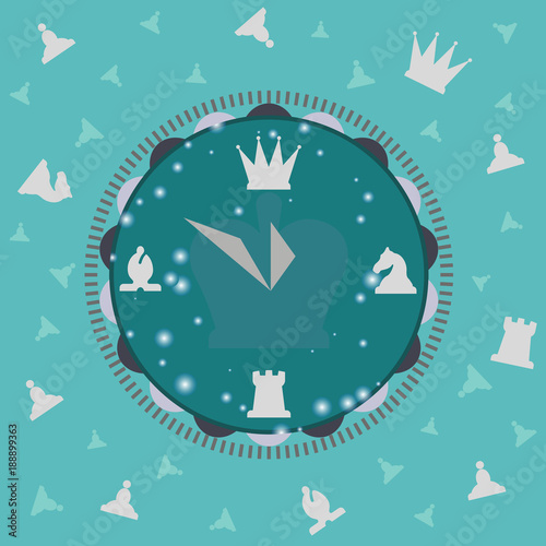 Pawn, knight, bishop, rook and queen, king. Seamless pattern with chess figure. To decorate your  chess school or chess club, textile, fabric, surface textures.
