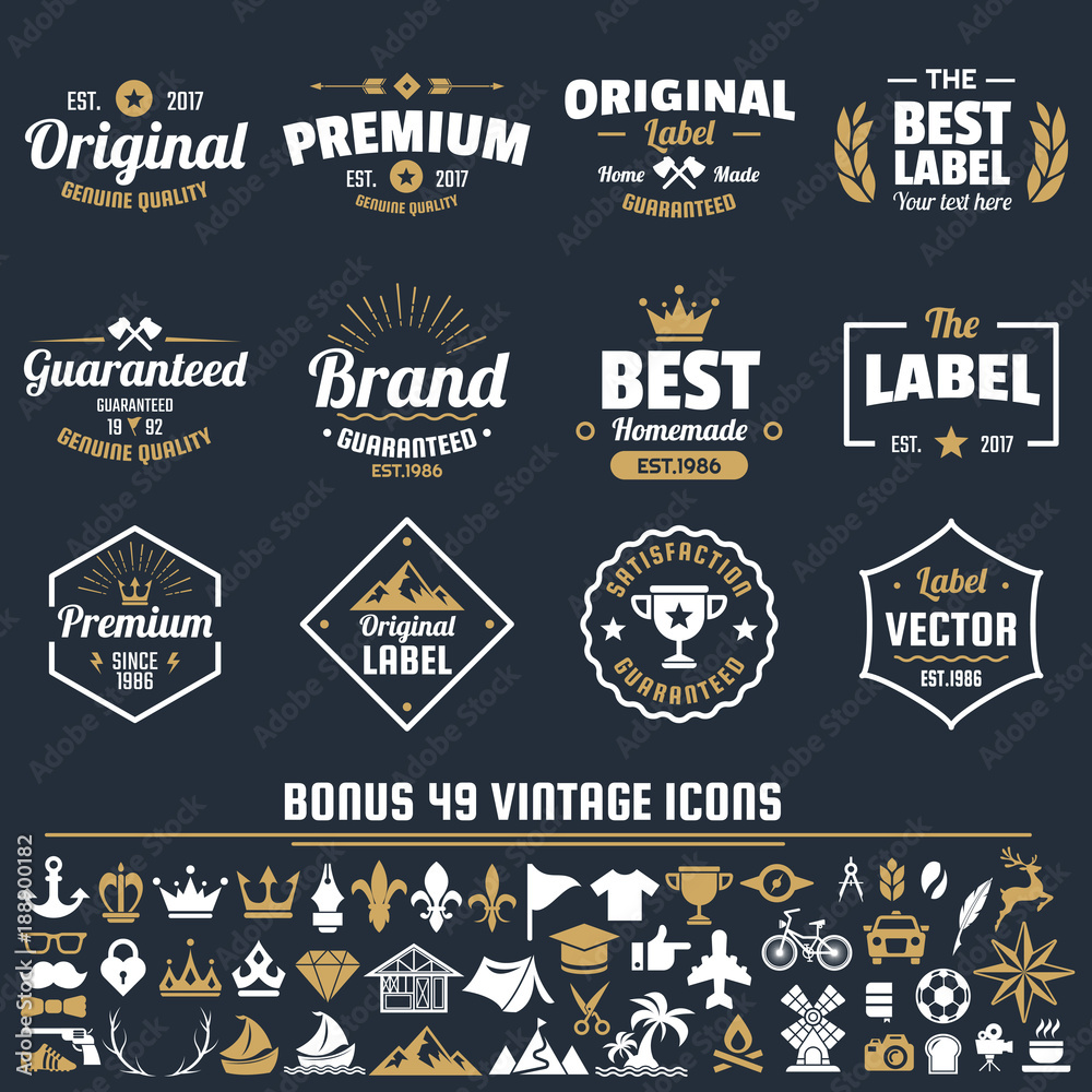 Fototapeta premium Vintage Retro Vector Logo for banner