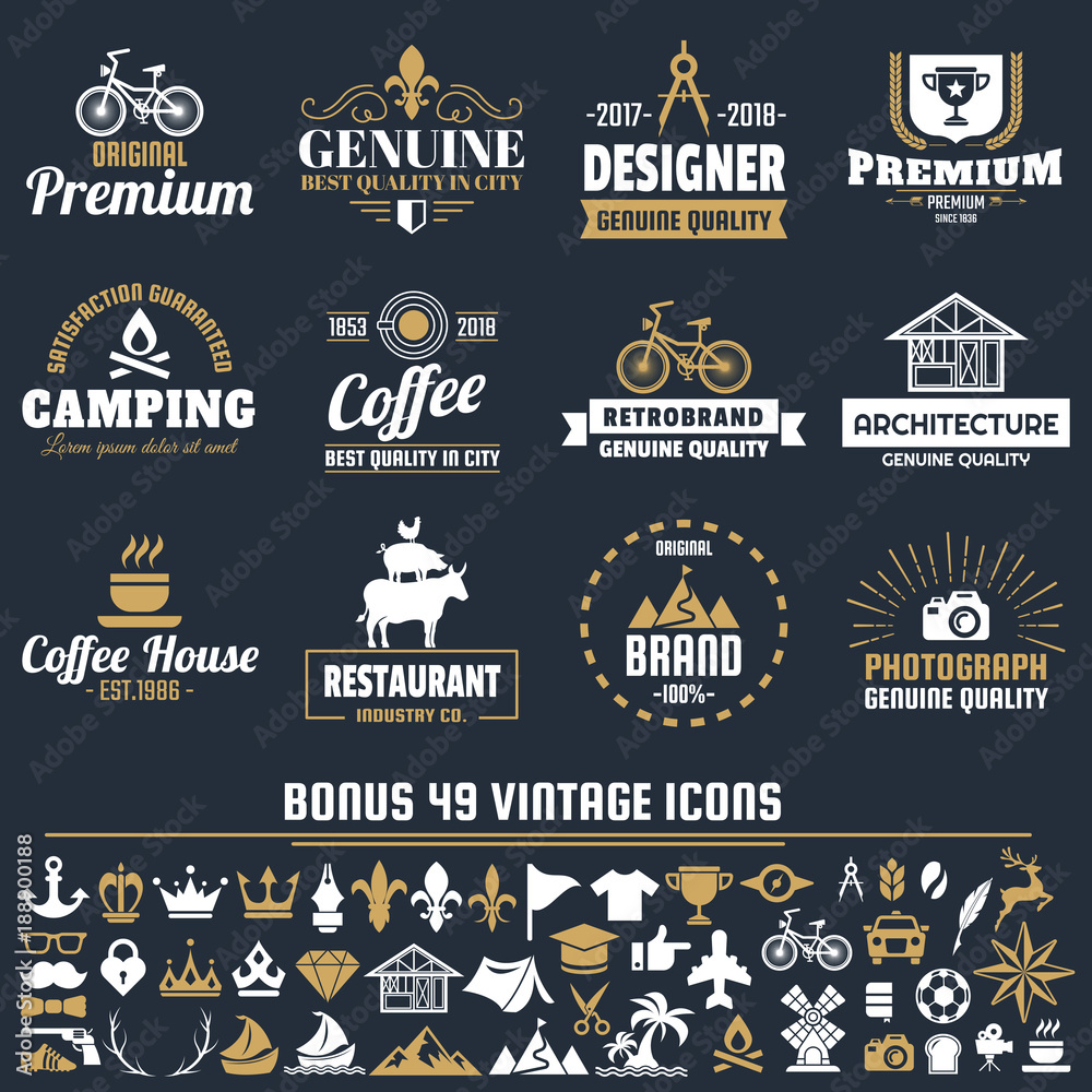 Vintage Retro Vector Logo for banner