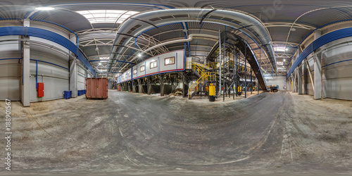 Принти на полотні 360 panorama view in modern waste hazardous recycling plant and storage