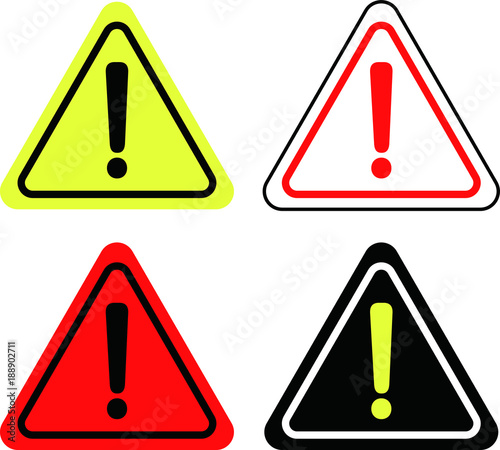 Four color warning mark set