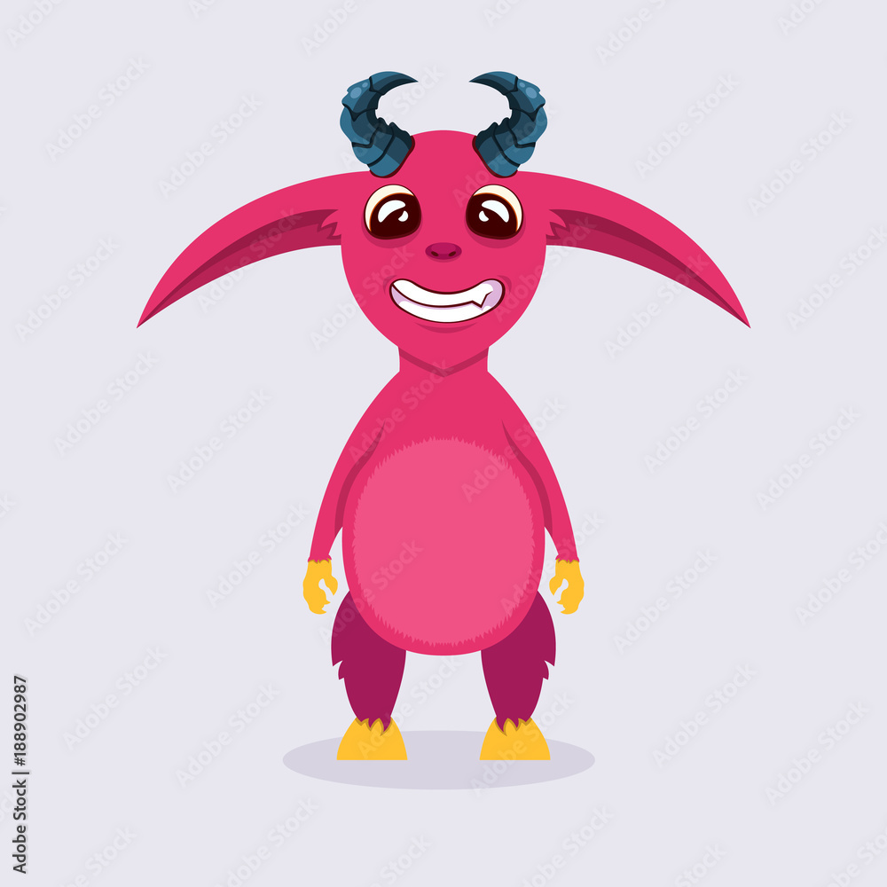 Cute Cartoon Imp Sad Monster Emotion Cute Imp Illustration Stock 