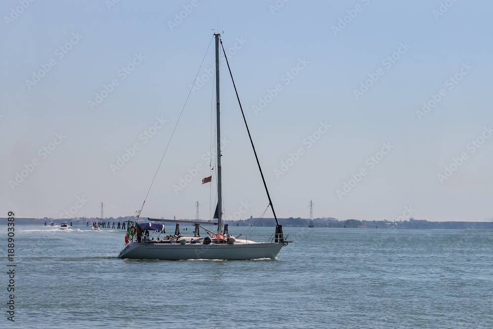Sailing boat in the Adriatic Sea near Venice, Italy Sailing boat in the Adriatic Sea near Venice, Italy