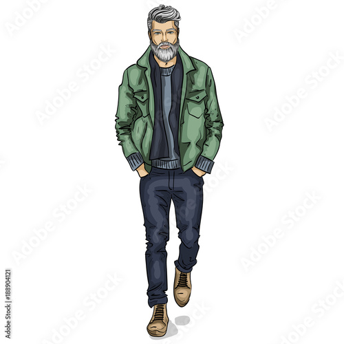 Vector man model dressed