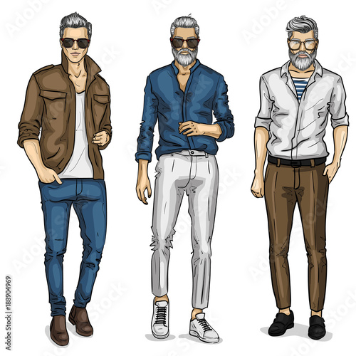 Vector young man models