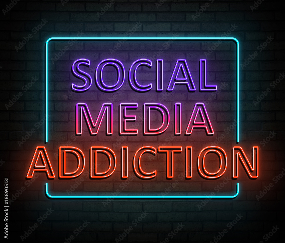 Social media addiction concept.