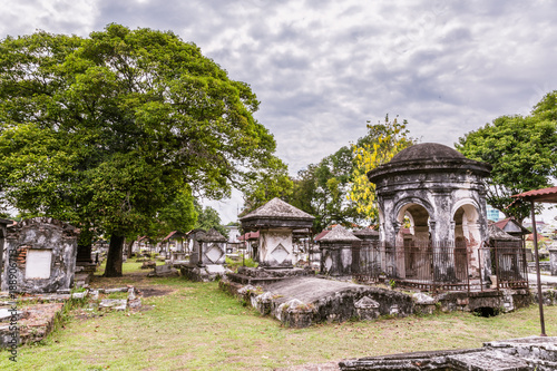 Ancient Dutch cemetery from the colonial times in Peneleh, Surabaya, Java island, Indonesia © HildaWeges