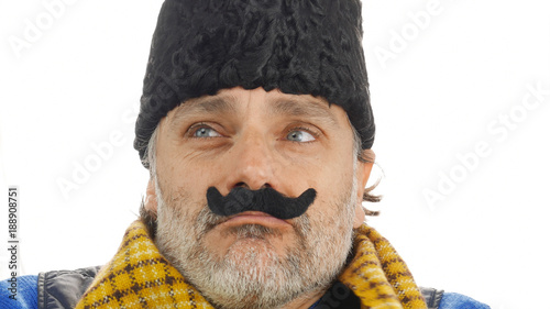 Tableau sur toile Caucasian man over white background