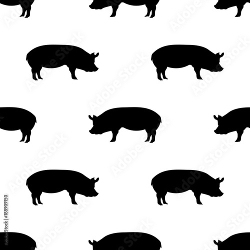 Icono plano patron con cerdo sobre fondo blanco