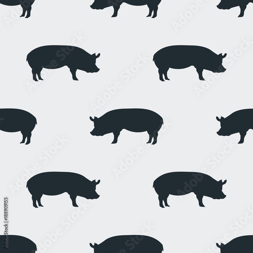 Icono plano patron con cerdo sobre fondo gris