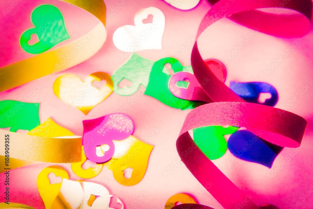 streamers and colorful confetti