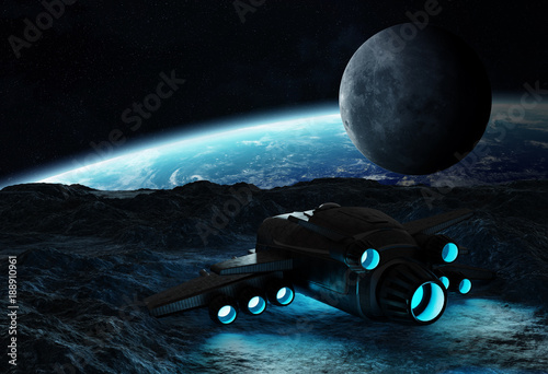 Fototapeta Naklejka Na Ścianę i Meble -  Astronauts exploring an asteroid 3D rendering elements of this image furnished by NASA