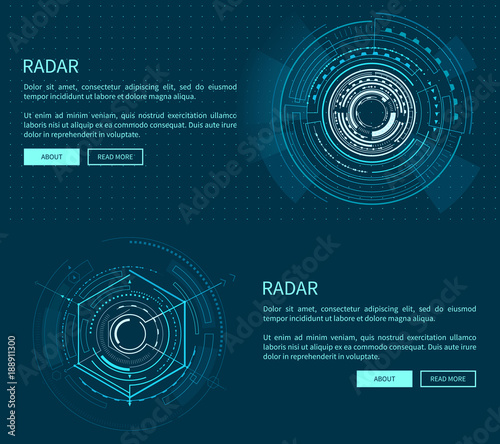 Radar Layout with Many Figures Vector Illustration