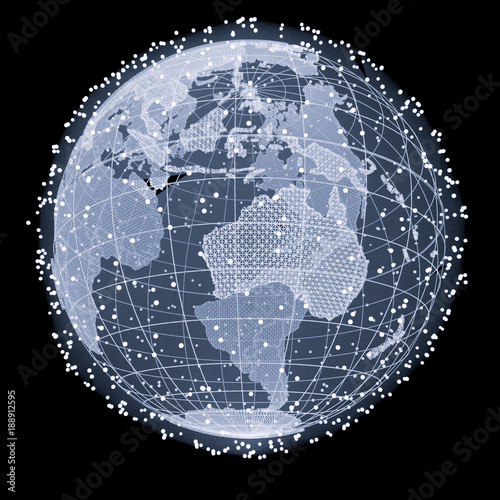 Abstract Telecommunication Earth Map