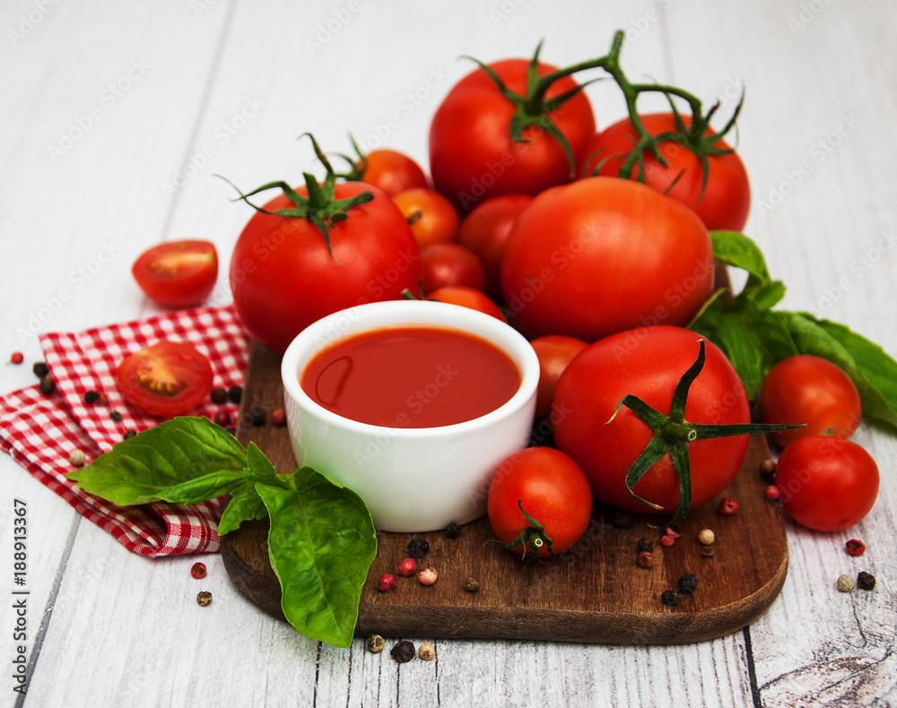 Bowl with tomato sauce Bowl with tomato sauce