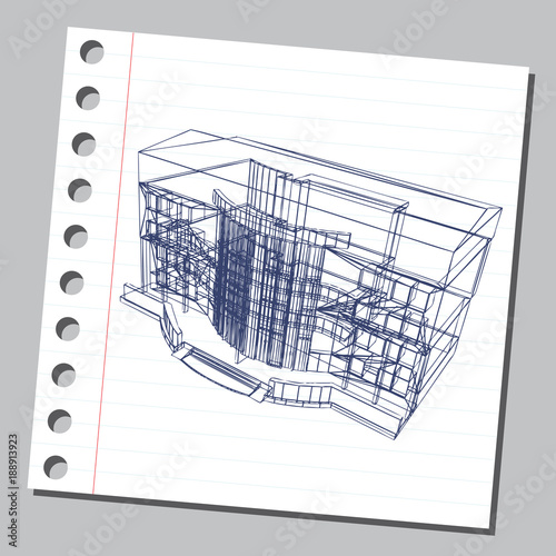Graphic illustration with decorative architecture 23