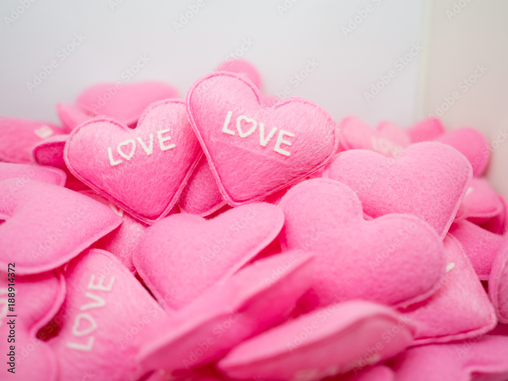 pastel pink heart sweet love with white.background