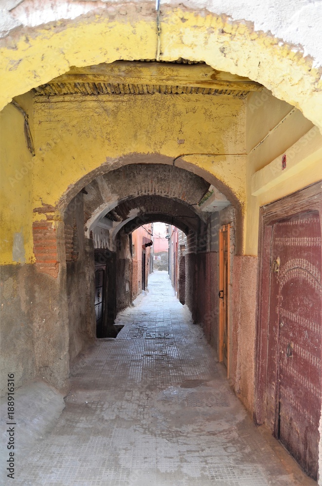 Streets of the medina of Marrakech. Morocco