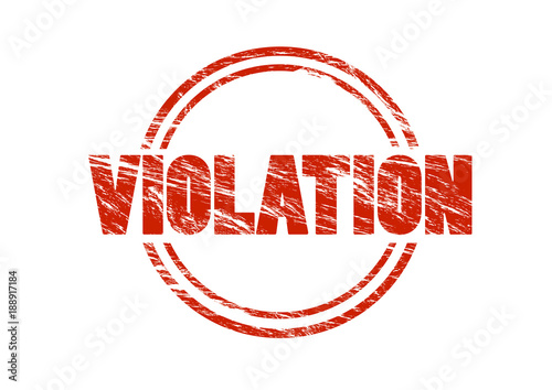 Fotografía Violation vintage red rubber stamp