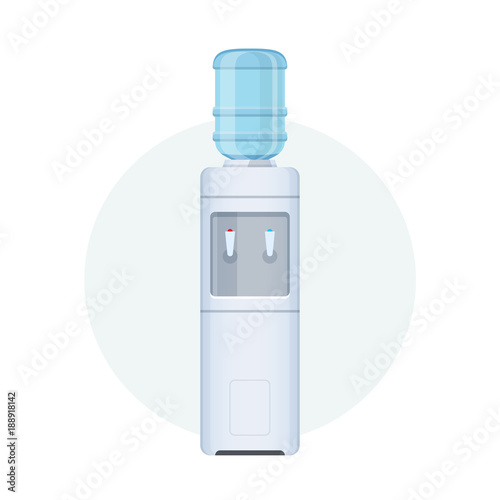 Water cooler for office and home. Bottle office, plastic, liquid.