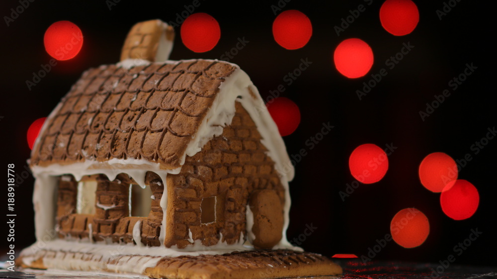 Gingerbread House Red Lights