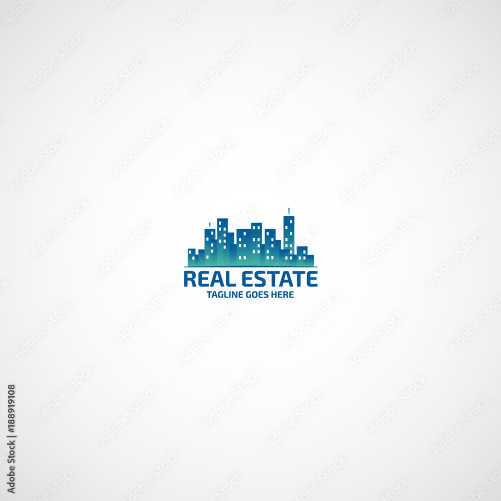 Vector buildings, real estate logo.