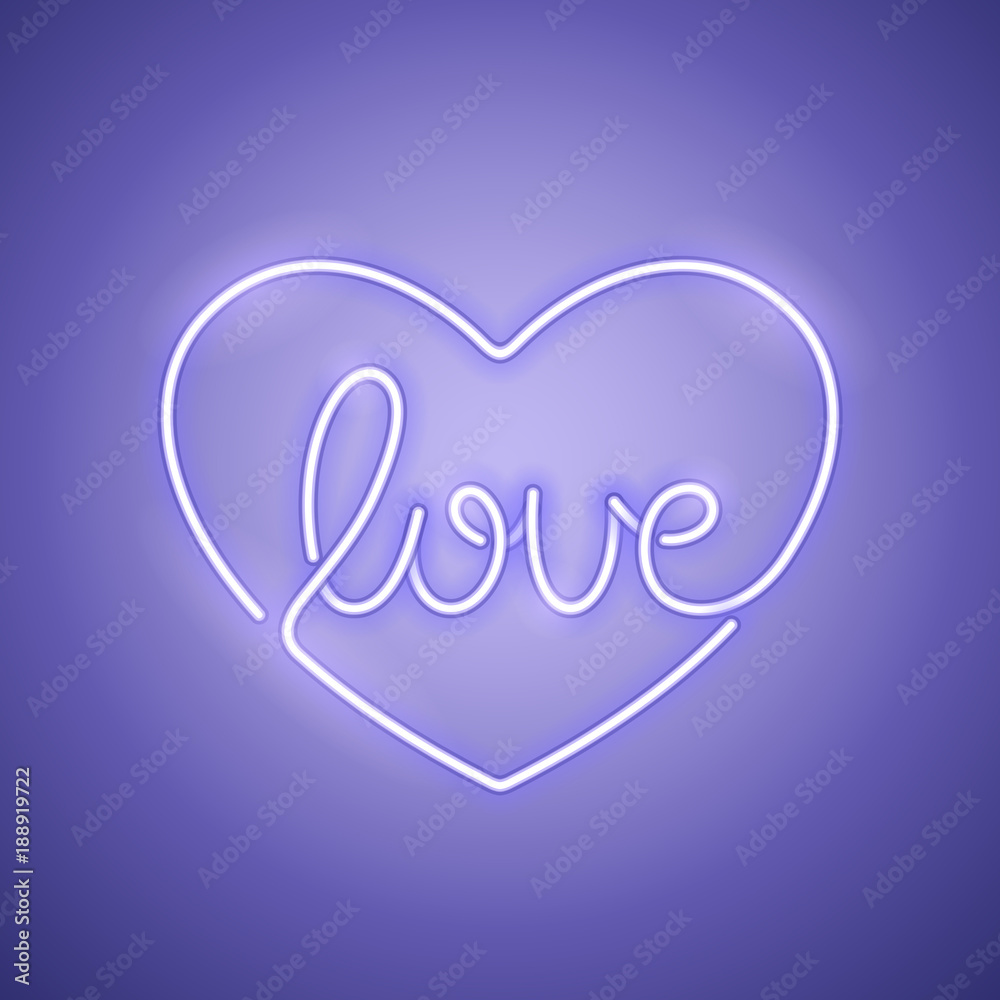 Love Neon Sign Purple Love Neon Sign Purple
