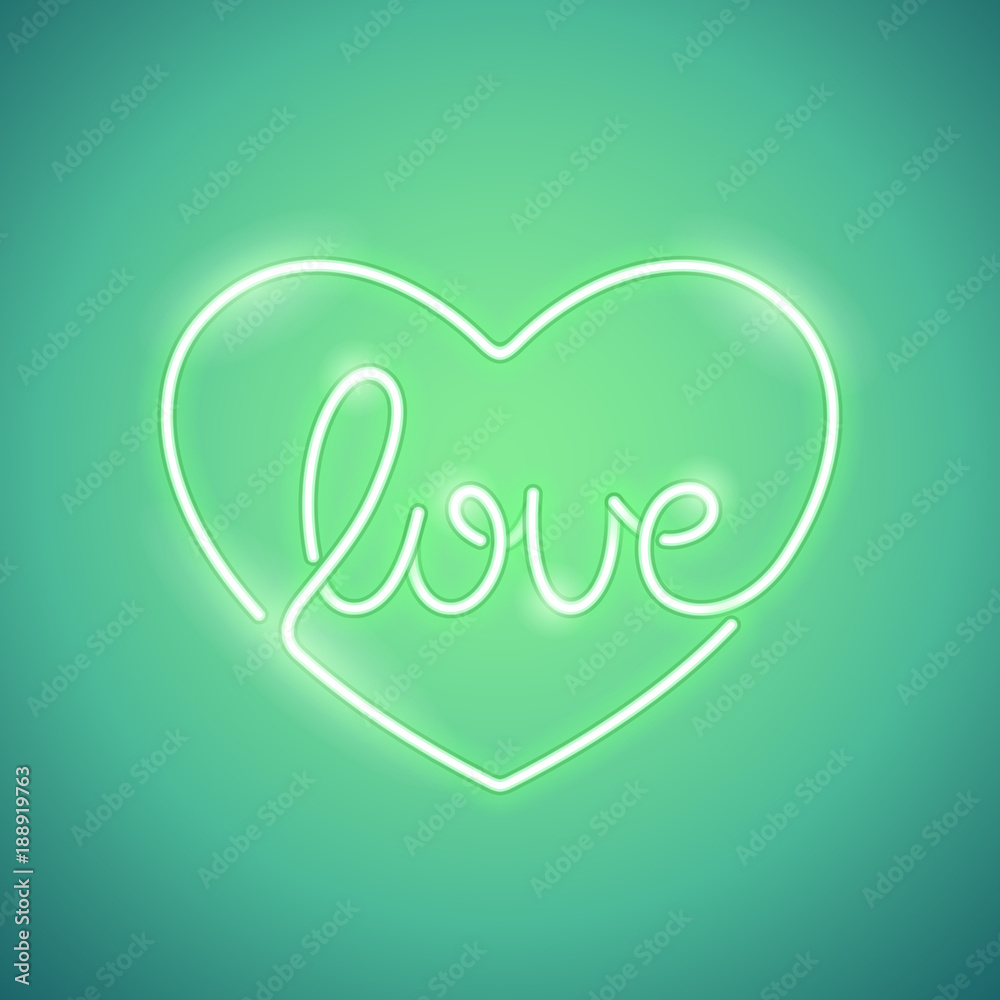 Love Neon Sign Green