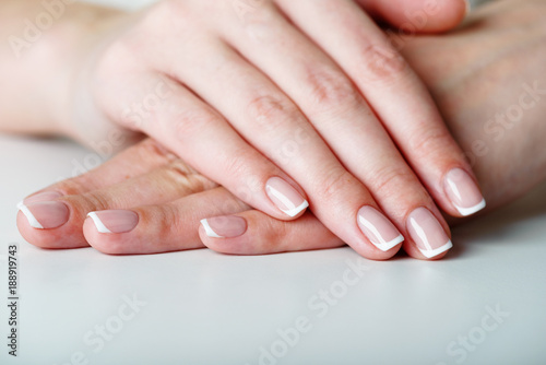 French manicured hand