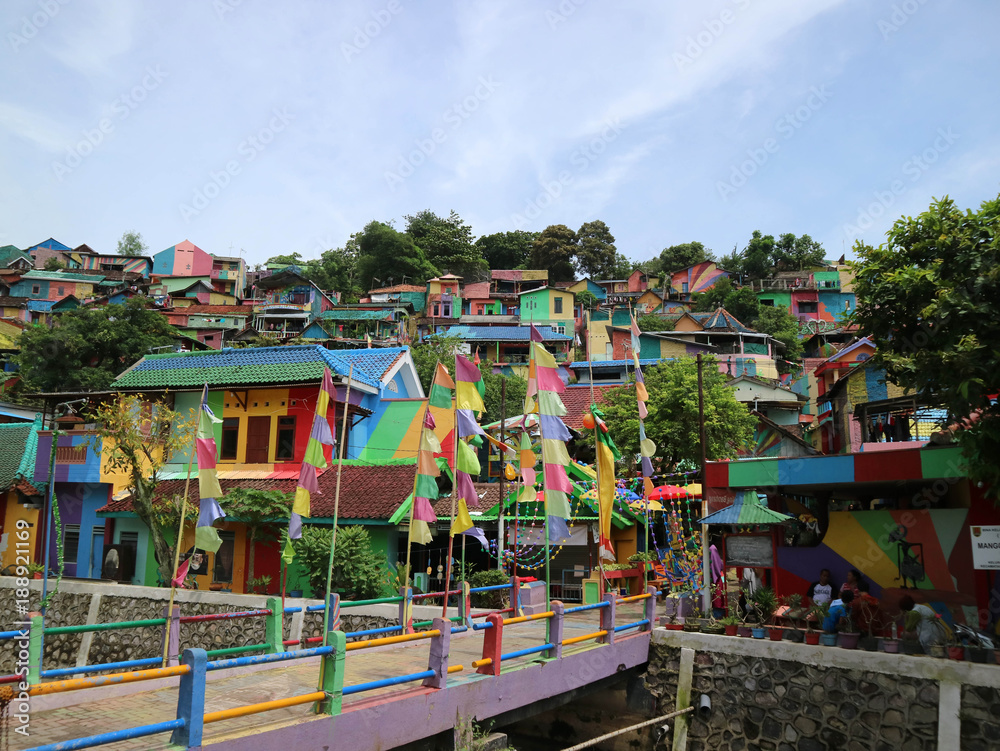 The colourful or 'rainbow' village (Kampung Pelangi) in Semarang, Central Java, Indonesia The colourful or 'rainbow' village (Kampung Pelangi) in Semarang, Central Java, Indonesia