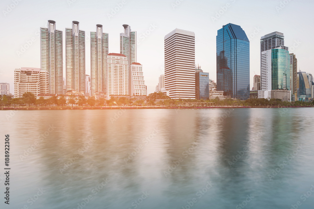 Office building river front, cityscape downtown background Stock Photo ...