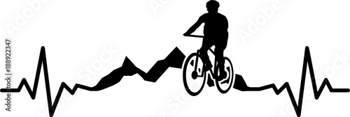 Silhouette Radfahrer Herz