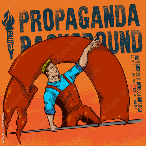 Vintage propaganda poster and elements. Isolated artwork object. Suitable for and any print media need.