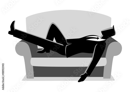 Businessman Taking A Nap On Sofa