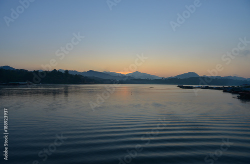 Landscape of lake view on the sun rise