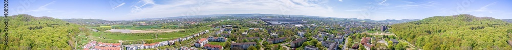 Panorama über Kleinstadt