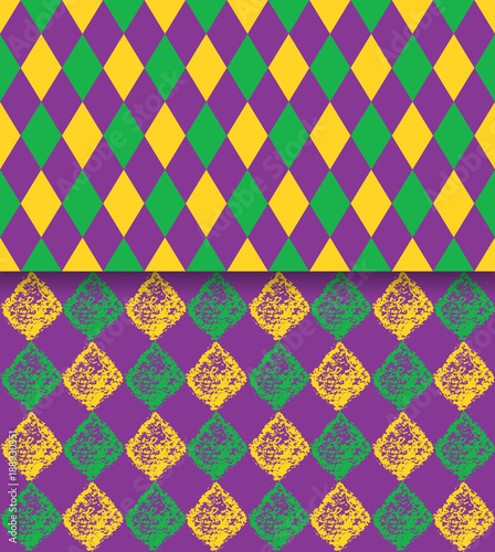 Mardi Gras vector carnival rhombic pattern. Fat or Shrove Tuesday poster, invitation, greeting card etc.